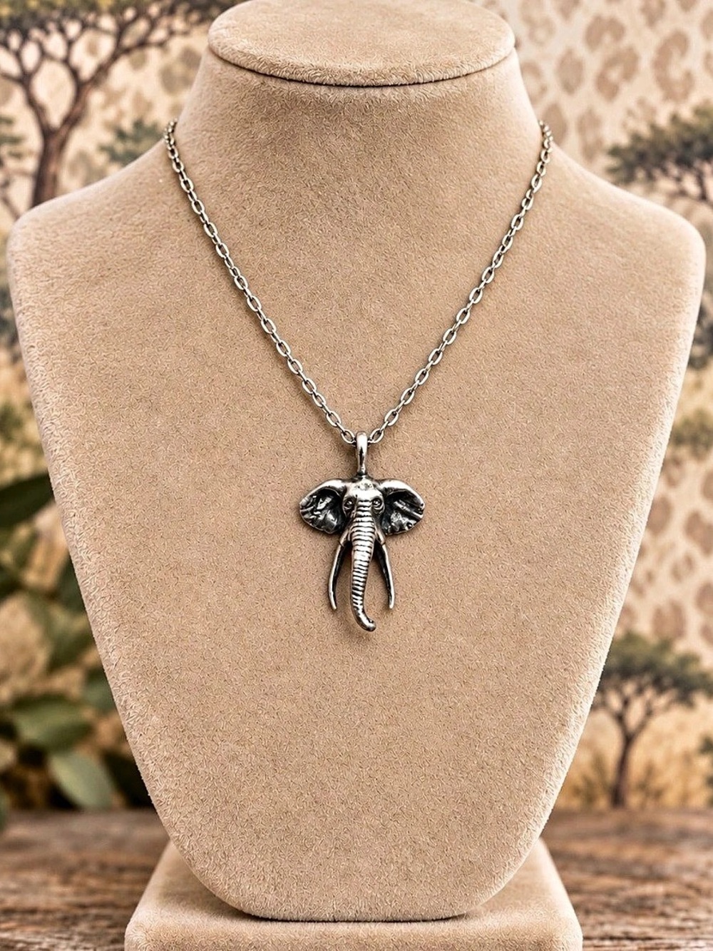 Pendant Elephant 925 Sterling Silver Necklace Detailed Good Luck Trunk
